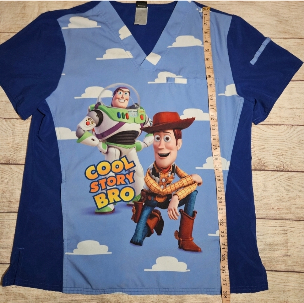 Disney Pixar toy story cool story bro V-neck scrub top - Picture 4 of 9